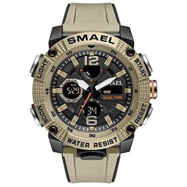 Imagem de Relógio de Pulso Masculino Digital Esportivo Smael 8039 Militar à prova d´água (Bege)