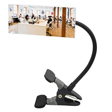 Imagem de Espelho de segurança com grampo, espelho de cubículo convexo para monitores de visão traseira de mesa de segurança pessoal ou em qualquer lugar (6,69 x 2,95, retângulo)