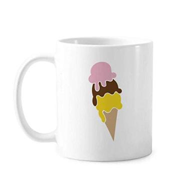 Imagem de Caneca de cerâmica para café de porcelana e café rosa marrom amarelo