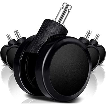 Imagem de Rodízio De Cadeira Kit 5 Rodinhas De 60 mm PU Anti-risco