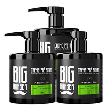 Imagem de Creme Pré Barba Big Barber 350g Lemon Limpador Facial Esfoliante Caixa Com 3 Unidades