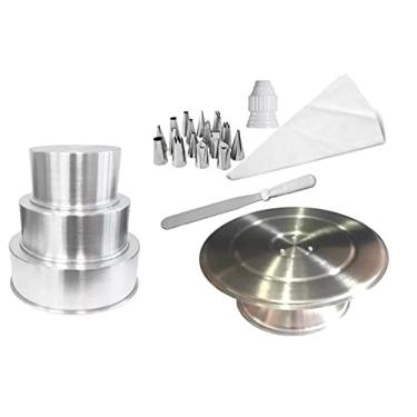 Imagem de Kit De Forma Redonda Alta + Bailarina + Espátula + Bicos