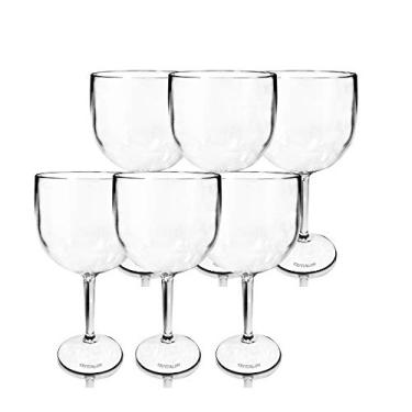 Imagem de Conjunto de 8 Taças Acrílicas para Vinho, Água e Gin 550ml KrystalON Transparente