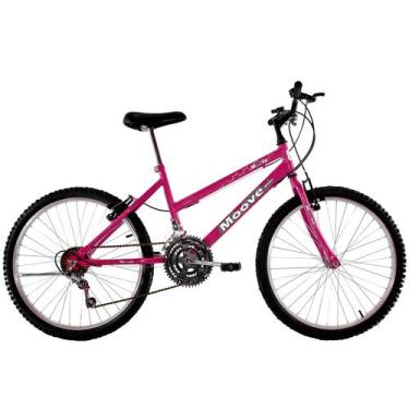 Imagem de Bicicleta Aro 24 Feminina Menina 18 Marchas Rosa Pink - Moove