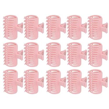 Imagem de Sluffs Hot Roller Clipes, 15 Pçs/set Curler Clip Roller Hair Fixing Braçadeira Segurando Seção Garra Ferramenta De Cabeleireiro Rolos Rolos De Cabelo Para Meninas Mulheres(rosa)