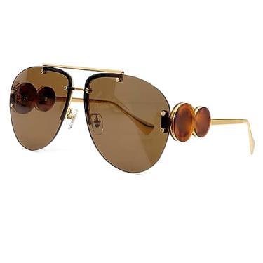 Imagem de Óculos de sol retrô sem aro Lentes de liga leve Gradiente Óculos de sol Gratuito UV400, Óculos de sol nº 3, tamanho único