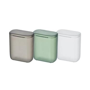 Imagem de Caixa organizadora de fone de ouvido à prova de poeira, caixa de armazenamento de cabo de dados de mesa, 3 peças com tampa, caixa de contêiner de fio transparente para escritório doméstico (Branco+Preto+Verde)