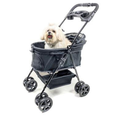 Imagem de Carrinho de passeio para Pet, animal de estimação, cachorro, cão, gato de pequeno porte até 15 Kg
