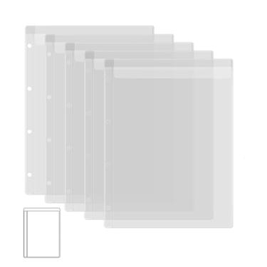 Imagem de BAOFALI 20 peças de bolsos de plástico A4, 4 furos à prova d'água pastas de PVC saco de folhas soltas para orçamentos sacos de folhas soltas planejador inserir bolsas de fotos, documentos, carimbos e