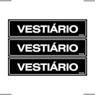 Imagem de Combo 3 Placas De Sinalização Vestiário 30x7 Ekomunike - A-425 F9e