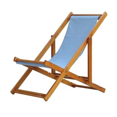 Imagem de Espreguiçadeira Preguiçosa Dobrável sem Braço Envernizada Azul
