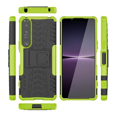 Imagem de Asuwish Capa de telefone para Sony Xperia 1 IV 2022 com protetor de tela de vidro temperado e suporte fino híbrido resistente capa protetora Experia 1IV 4 5G Kickstand Mobile Women Men Green