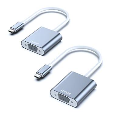 Imagem de BENFEI Adaptador USB C para VGA, pacote com 2 adaptadores Thunderbolt 3 para VGA compatível com MacBook Pro 2019/2018/2017, MacBook Air/iPad Pro 2018, Samsung Galaxy S10/S9 [revestimento de alumínio