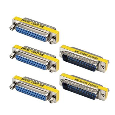 Imagem de Fielect DB25 VGA Gender Changer 25 pinos fêmea para macho conector adaptador mini trocador de gênero de 25 pinos para aplicações seriais azul pacote com 5