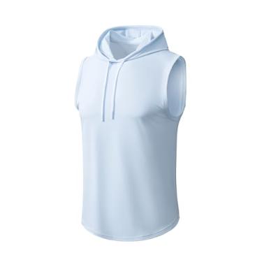 Imagem de AIMPACT Camisetas masculinas com proteção solar UV FPS 50+, manga comprida, Rash Guard, corrida, secagem rápida, leve, Azul-claro, G