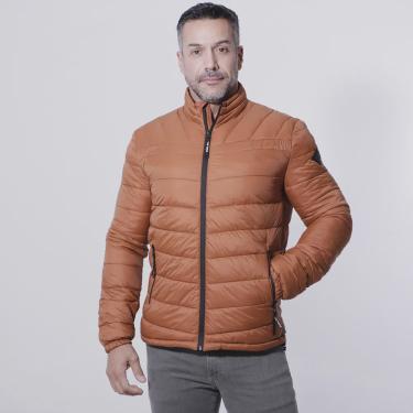 Imagem de Jaqueta Puffer Replay Basic Nylon Masculina Marrom