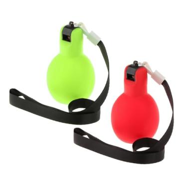 Imagem de Kokiya 2x apitos de mão, apitos de treinadores com cordões, apitos esportivos de som alto, apitos de sobrevivência para crianças de futebol, vermelho verde