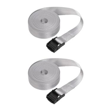Imagem de Ioensy Correias de amarração, 2 peças, cintas de fixação, fivela de cam, cintas de amarração, rack de teto de carro, cintos para rack de teto, prancha de, Cinza