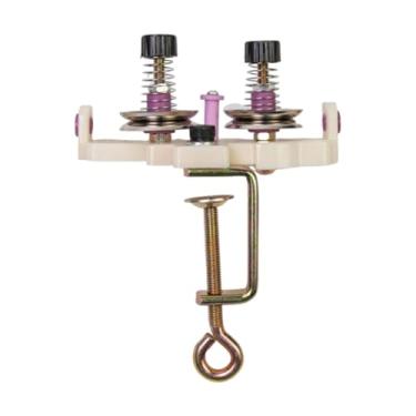 Imagem de Deevoka Guia de linha de enrolador de torção de ponta dupla com um grampo de mesa, máquina de urdidura de fita, kit de tear de tecelagem