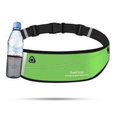 Imagem de SooGree Pochete fina de corrida para mulheres e homens, suporte para garrafa de água, pochete de hidratação, mochila esportiva à prova d'água com faixa refletiva, bolsa de cinto para corrida,