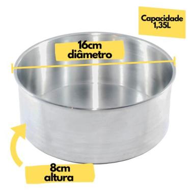 Imagem de Forma Assadeira Bolo Redonda Alta Kit 3 Peças Nº 16 20 25 Alumínio - G