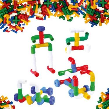 Imagem de Tubos de montar, canos de encaixar brinquedo interativo infantil e edu