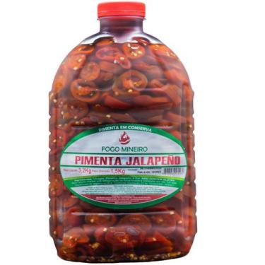 Imagem de Balde Pimenta Jalapeño Vermelha Em Rodela 3,2kg Fogo Mineiro
