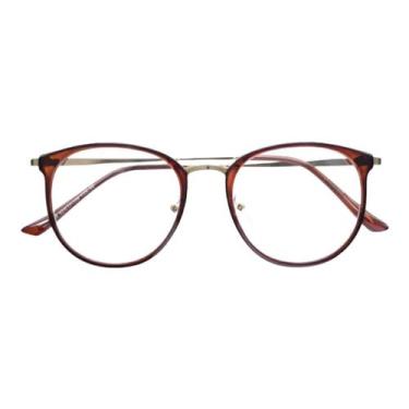 Imagem de Armação Para Óculos Grau Feminino Redondo Santiago Marrom - Palas Eyew