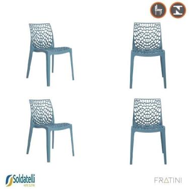 Imagem de Kit 4 Cadeiras Gruvyer PP Várias Cores - Fratini, Azul petróleo