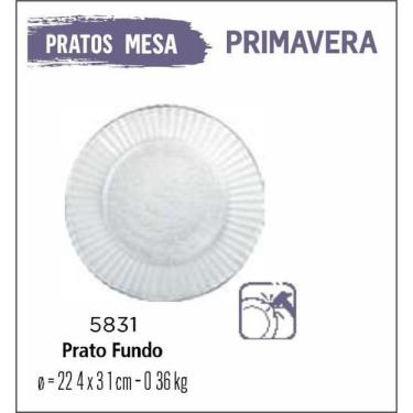 Imagem de Jogo De Prato Primavera 12 Pratos Fundos - Sopa - Vidro - Duralex 