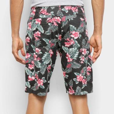 Imagem de Bermuda BNB Floral Masculina, Preto, Rosa, 36