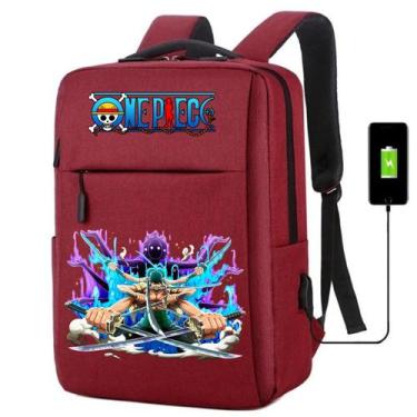 Imagem de Mochila USB Escolar Estampa Infantil One Peace Notebooks, Trabalho Esc