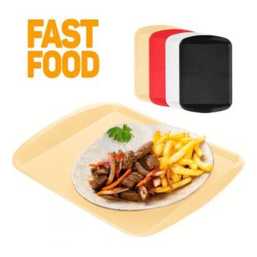 Imagem de Bandeja De Plastico Fast Food 44x30 Cores - Lanchonete Restaurante Prá