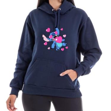 Imagem de Moletom Lilo e Sticth blusa flanelada unissex - AUTENTICO BUGRE, Azul,