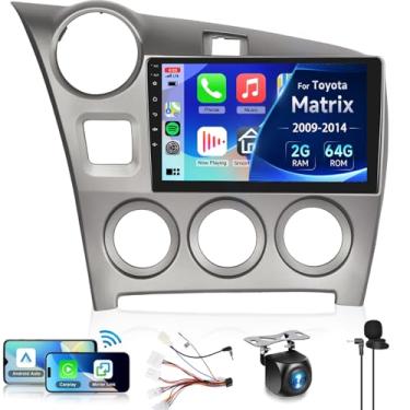 Imagem de 2 + 64 G para Toyota Matrix 2009 2010 2011 2012 2013 2014 rádio de carro sem fio Carplay/Android Auto, Android Car Stereo 10,1 polegadas tela sensível ao toque GPS Navi WiFi Bluetooth FM/RDS Mirror