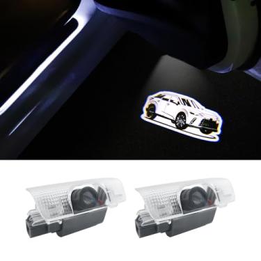 Imagem de 2 peças de luzes com logotipo de porta de carro HD que nunca desbotam, compatíveis com RX350, RX350h, RX450h, RX500h, ALA10/ALH10, projetor de cortesia a laser, kit de luzes de boas-vindas a laser,