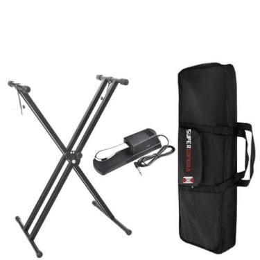 Imagem de Kit para Piano - Suporte X Duplo + Pedal Sustain + Capa - Casio
