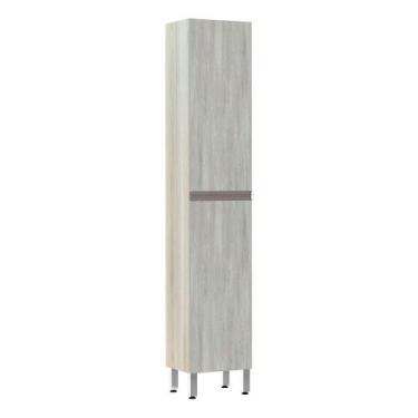 Imagem de Paneleiro 40 Cm Raso 2 Portas Luci Legno Crema Com Concreto - LUCIANE