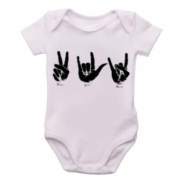 Imagem de body nenê criança roupa bebê Paz love rock  - Empório Dutra, M   ( 2-4