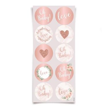 Imagem de Adesivo Redondo - Festa OH Baby Girl - 30 unidades - Cromus - Rizzo - 