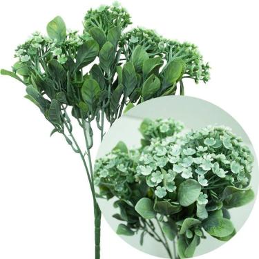 Imagem de Kit 4 Plantas Kalanchoe Artificial Flor Branca Jardim 30cm
