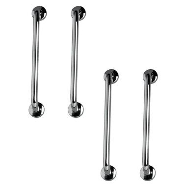 Imagem de Barra de Apoio 60cm Aço Inox Kit 4 Unidades Idoso Deficiente Banheiro Box Acessibilidade Cadeirante Corrimao Escada Resistente Suporte