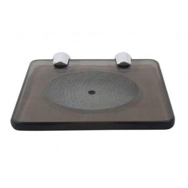 Imagem de Saboneteira Porta Sabonete Retangular Parede Vidro Fumê - Woodglass