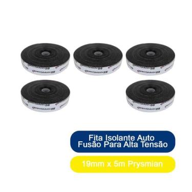 Imagem de Kit 5 Fita Isolante Auto Fusão Para Alta Tensão 19mm x 5m Prysmian