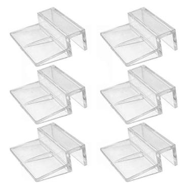 Imagem de 6 peças de 8 mm acrílico para aquário, clipe de cobertura de vidro para aquário, suporte de tampa de vidro, clipes universais transparentes para aquários sem aro