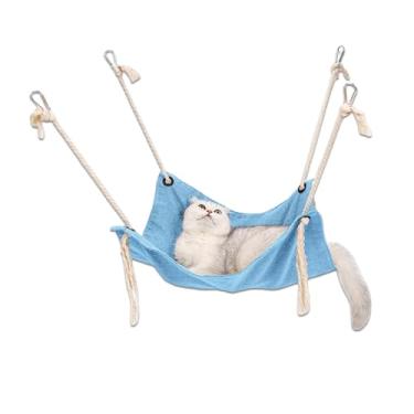 Imagem de Cama de rede para gatos, cama de 45 cm, cadeira de poleiro com alças ajustáveis e gancho de metal, rede respirável para animais de estimação para gatinhos, balanço para cães pequenos e internos até 7