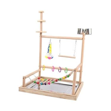 Imagem de Bothyi Parrot Playground Papagaios Mesa Suporte Exercício Brinquedo Madeira Suporte para Periquito Conures Araras Finch Periquito