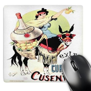 Imagem de 3dRose Mouse pad LLC 20 x 20 x 0,63 cm, Curacao Cusenier - álcool, cesta, bebida, cousenier, burro, bebida, Eros (mp_46984_1)