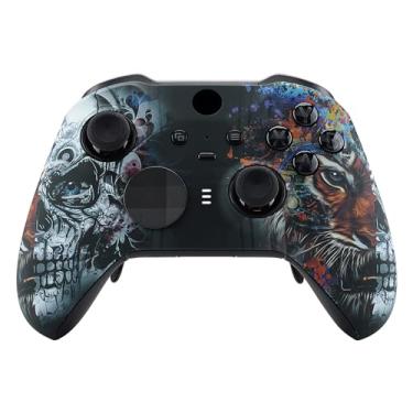 Imagem de eXtremeRate Capa de placa frontal com estampa de caveira de tigre, capa frontal de toque macio, kit de substituição para Xbox One Elite Series 2, Xbox Elite 2 Core Controller Model 1797 - Anéis de