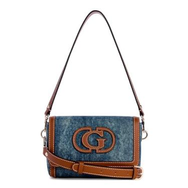 Imagem de GUESS Sebina Bolsa de ombro com aba, jeans/caramelo, Denim/caramelo, One Size